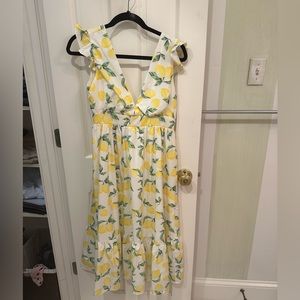 Pink Lily X Caitlin Covington lemon midi dress S